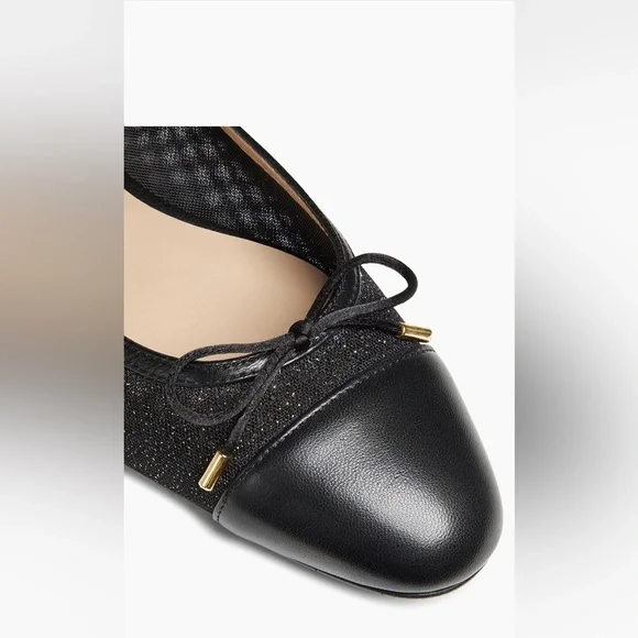 Stuart Weitzman
Sleek Bow Leather-Trimmed Sparkle Mesh Flats/ Size 8/ Like New - Picture 3 of 8